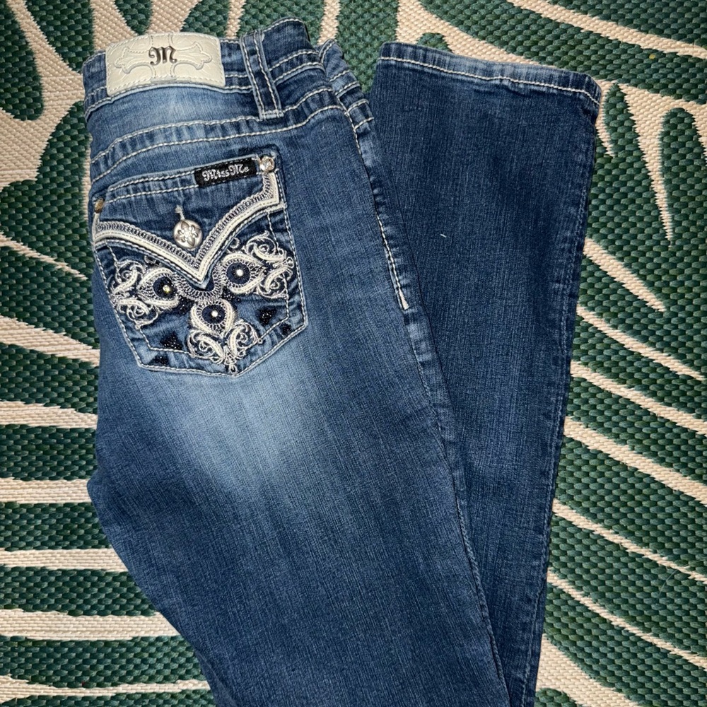 Miss Me Women's Embellished Blue Boot Cut Jeans